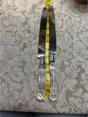 Vintage Glass Handle Stainless Steel Butter Knives Set of 2